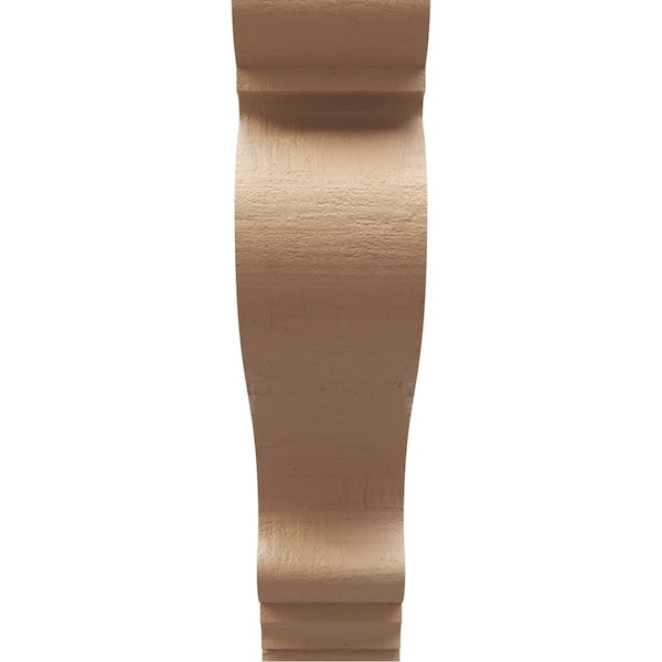 4in. W X 16in. D X 16in. H Series 1 Thin Scroll Rough Cedar Woodgrain TimberThane Corbel, Primed Tan